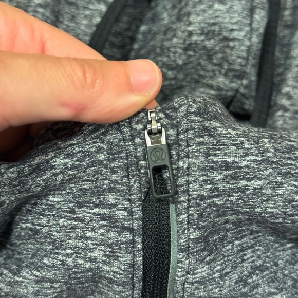 Lululemon Surge Warm 1/2 Zip Hoodie Sz L In Heathered Black - Picture 2 of 5